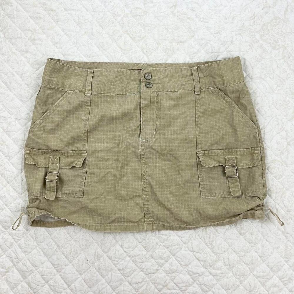 Be Bop Y2k Beige Cargo Mini Skirt
